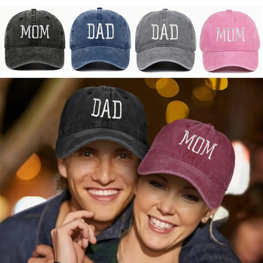 DAD MOM Embroidery Cotton Baseball Cap